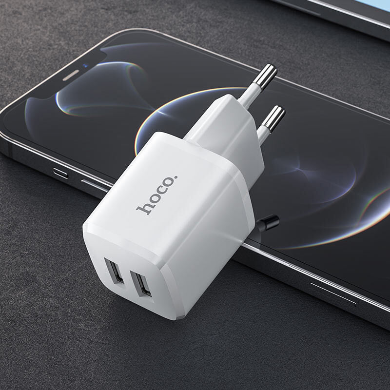 Adaptador Pared 2 USB Mini Hoco N8