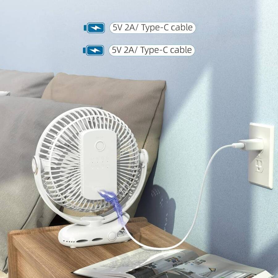 Ventilador de escritorio con Clip Recargable 1500mAh