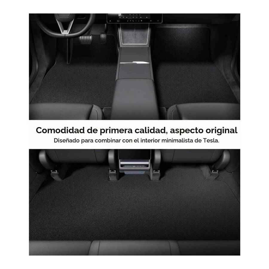 Set de 3 Alfombras de Felpa para Tesla Model Y 2026