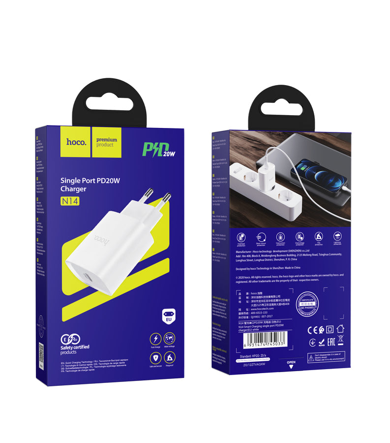 Adaptador Pared USB-C 20W Hoco N14