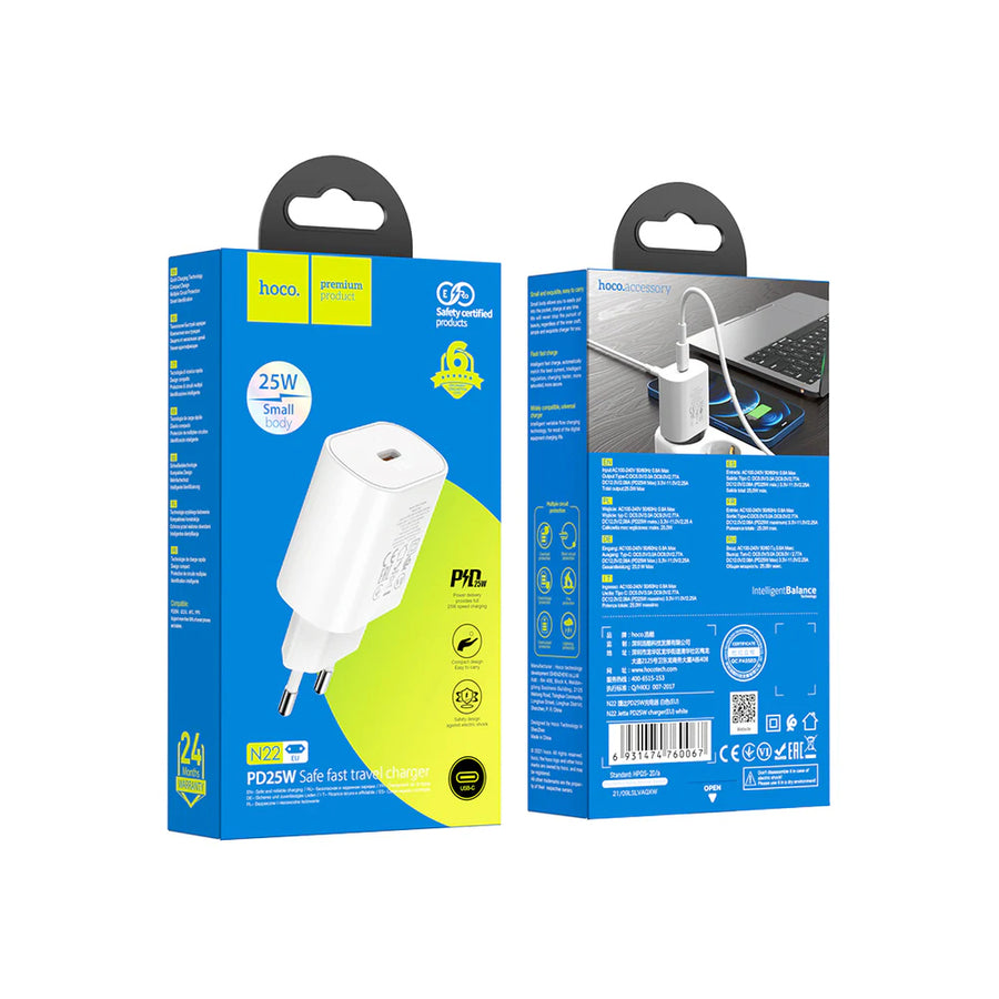 Cargador de Pared USB-C PD 25W Hoco N22