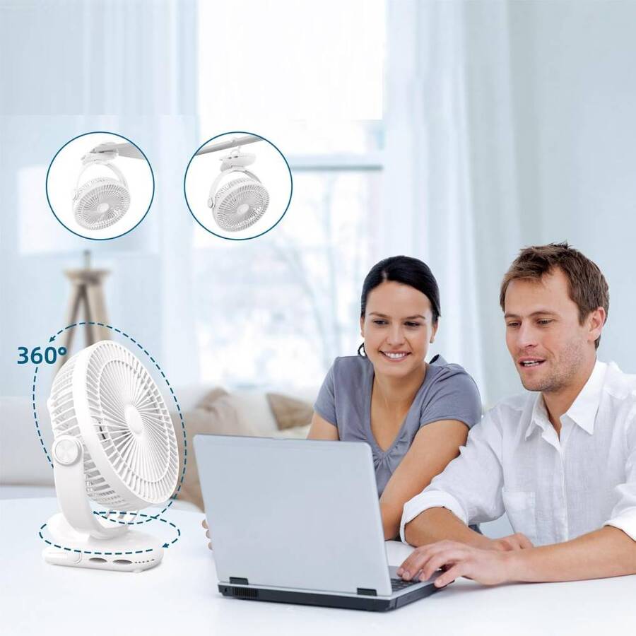 Ventilador de escritorio con Clip Recargable 1500mAh