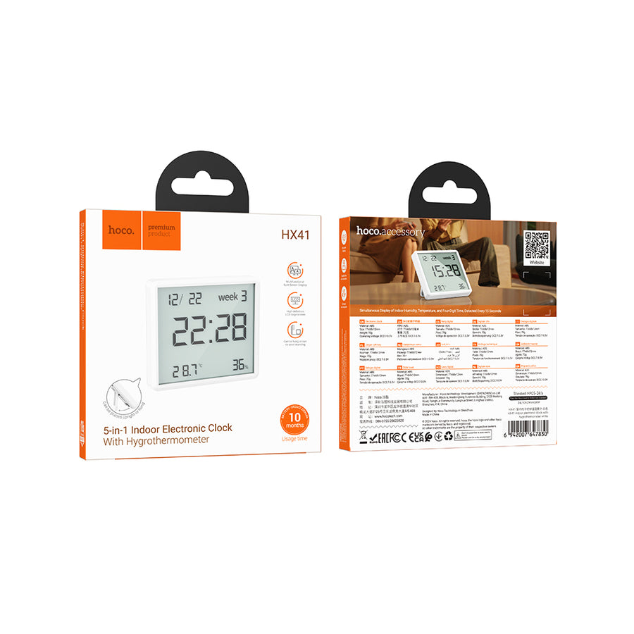 Reloj con medidor de humedad y temperatura Hoco HX41