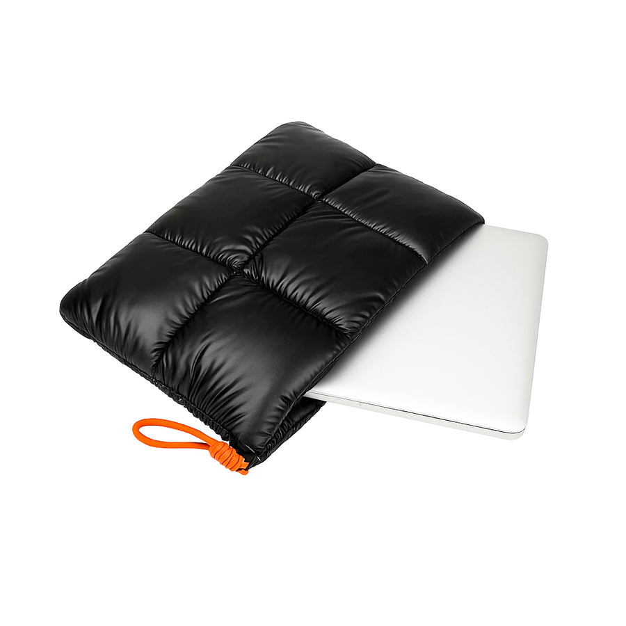 Bolso Puffer para Laptop hasta 16" Negro Metalizado