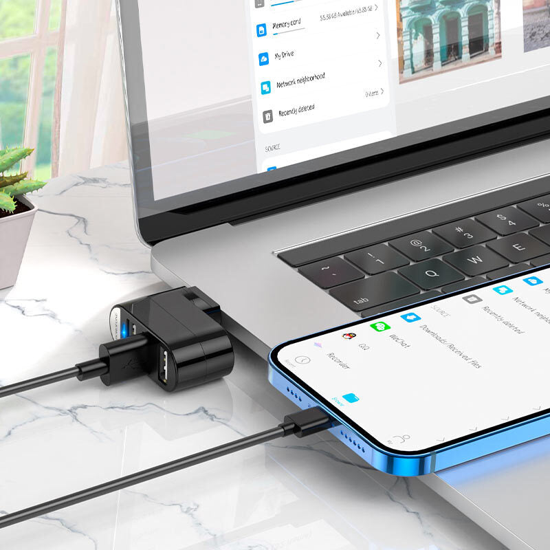 Adaptador USB-A a 3 USB-A Borofone DH3