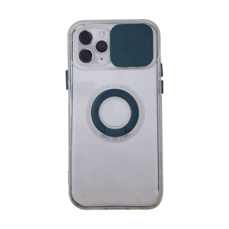 Carcasa Slide Verde con Anillo - iPhone 13 PRO