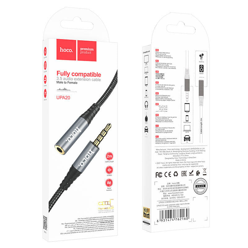 Cable Extensible Jack 3.5mm 2 metros Hoco UPA20
