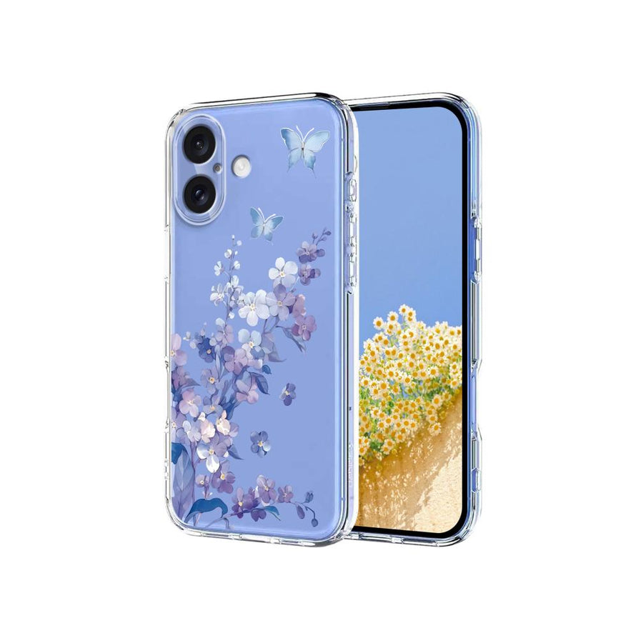 Carcasa Transparente Flores Violeta iPhone 16 Plus
