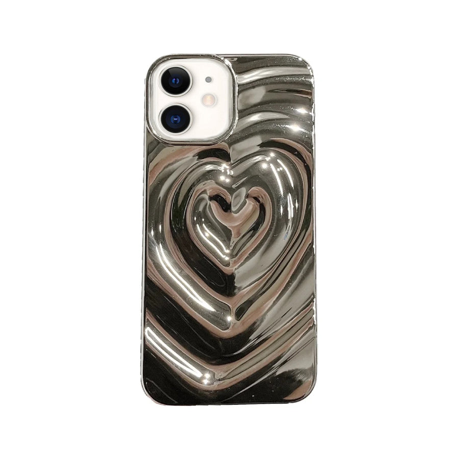 Carcasa Corazon Plateado - iPhone 11