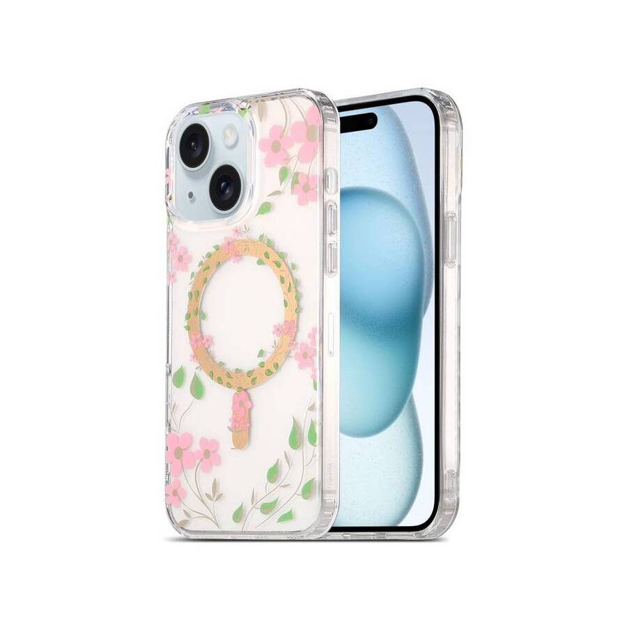 Carcasa Transparente MagSafe Floral iPhone 15