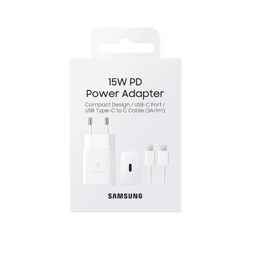 Pack Cargador de Pared 15W Tipo C Samsung Blanco
