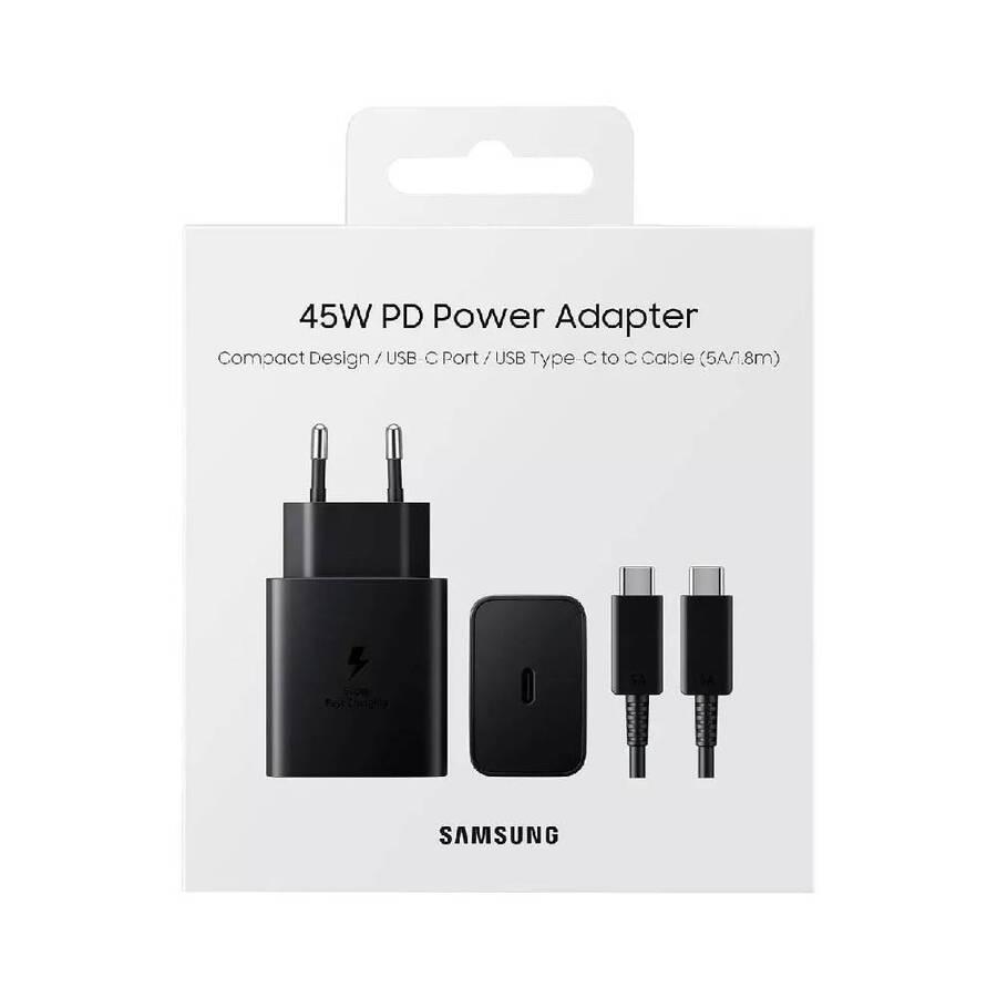 Pack Cargador de Pared USB-C Samsung 45W - Negro