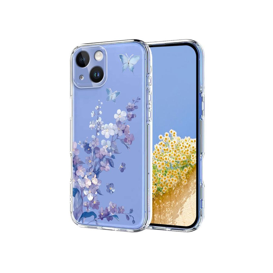 Carcasa Transparente Flores Violeta iPhone 15