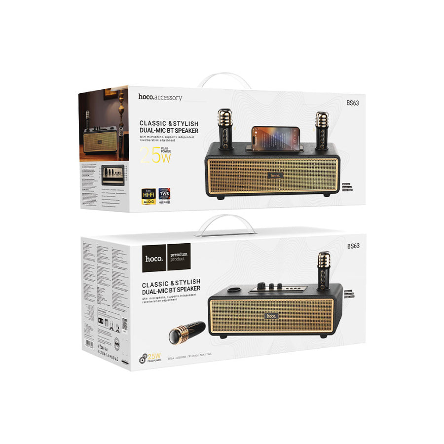 Parlante Karaoke Doble Micrófono Elegante Hoco BS63