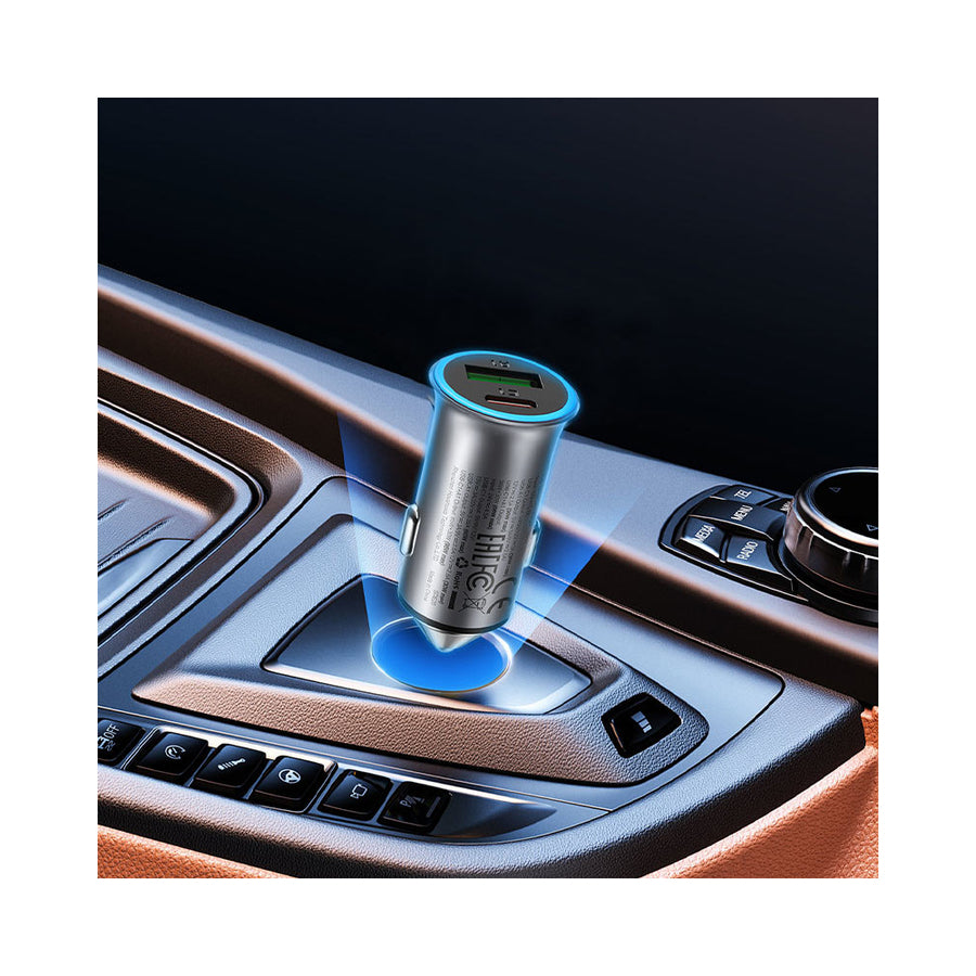 Adaptador para Auto 95W USB-C + USB-A Acefast B16