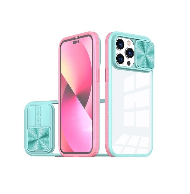 Cover Slide 360º Turquesa / Rosado - iPhone 14 PRO MAX - iCase